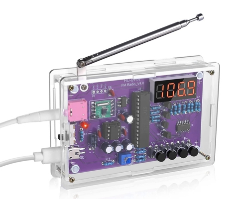 DIY Radio Kits FM 87-108MHz, Electronic Soldering Practice Kit, RDA5807 Radio Kits with 2 Power Supply Modes Digital Radio Kit with Headphone Jack